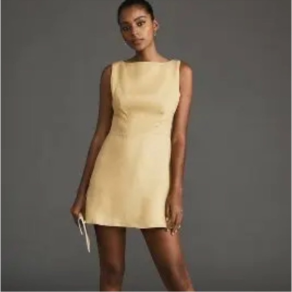 Reformation Yellow Linen Mini Dress
